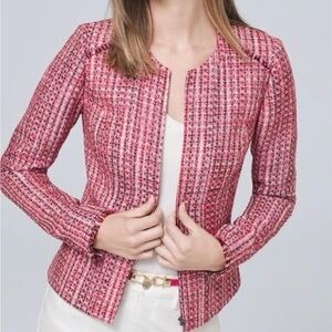 White House Black Market Pink Tweed Blazer